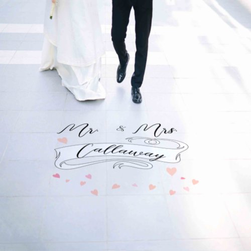 Mr  Mrs Bride Groom for the Newlyweds  Floor Deca Floor Decals