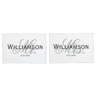 Mr. & Mrs. Bride & Groom Newlywed Wedding custom Pillow Case