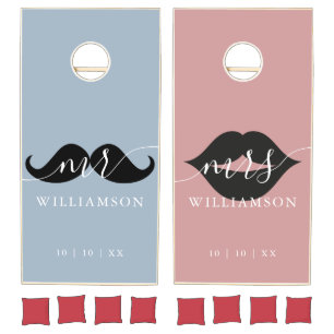 Mr Mrs Bride or Groom Wedding Cornhole Set