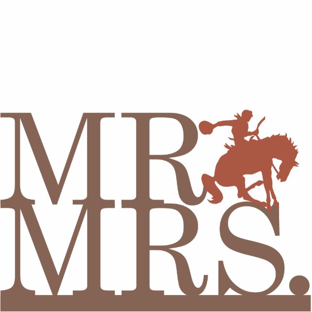 Mr & Mrs Bronco Cake Topper Cutout (Front)