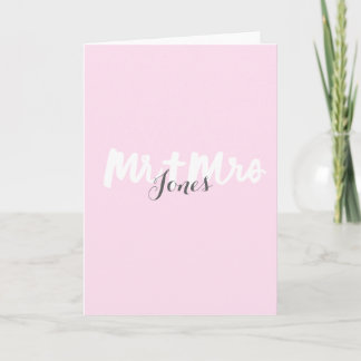 Mr & Mrs - Brush lettering Greeting Card