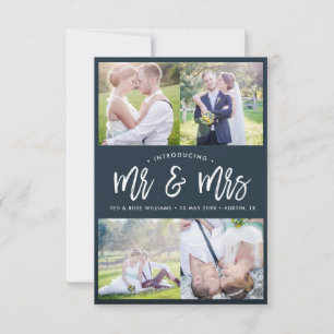 MR & MRS. brush script wedding announcement