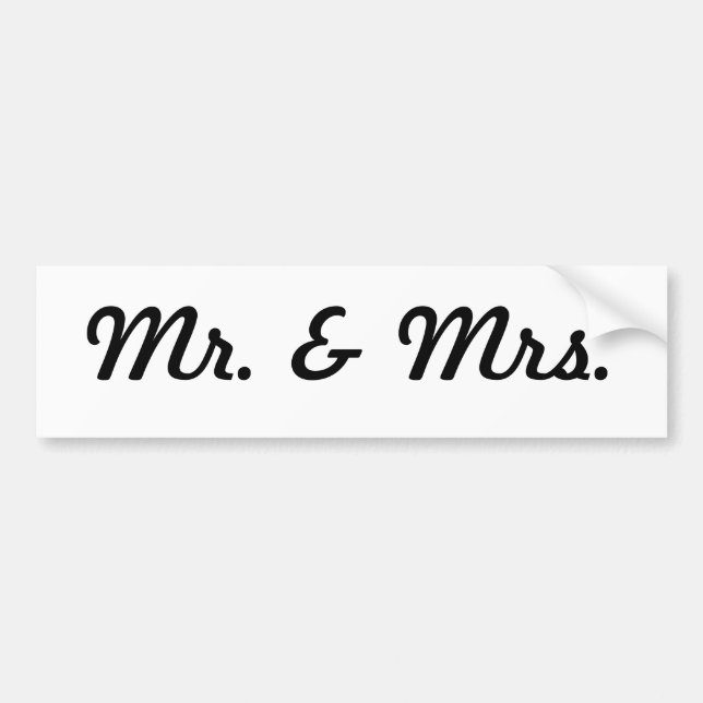 Mr. & Mrs. Bumper Sticker (Front)