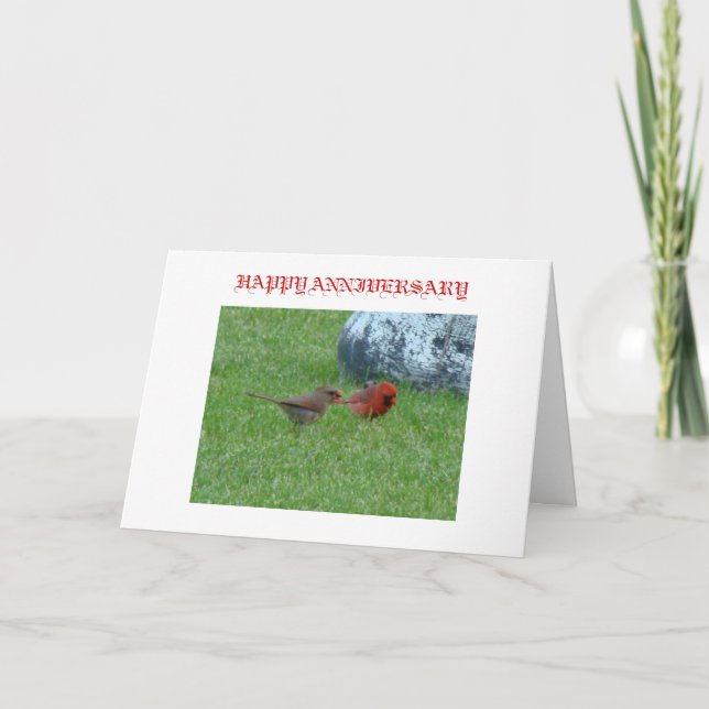Mr. & Mrs. Cardinal, HAPPY ANNIVERSARY Card (Front)