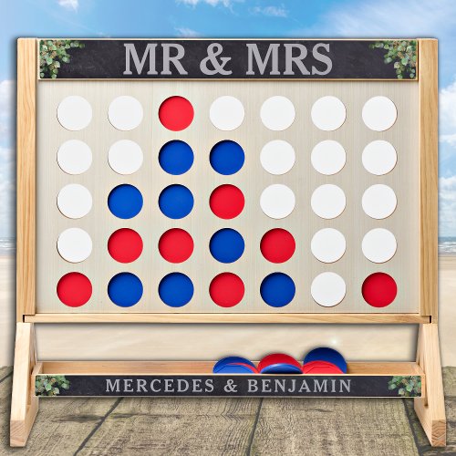 MR  MRS Chalkboard Personalized Wedding Jumbo Fast Four
