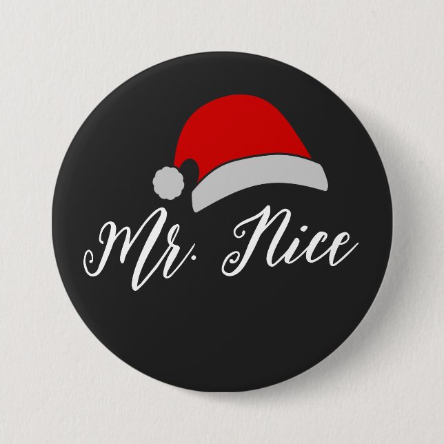 Mr & Mrs Christmas Button, Personalized Couple Gif Button (Front)