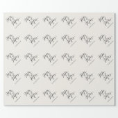 Mr & Mrs Classic Script Calligraphy Name Wedding Wrapping Paper (Flat)