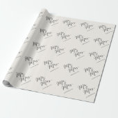 Mr & Mrs Classic Script Calligraphy Name Wedding Wrapping Paper (Unrolled)
