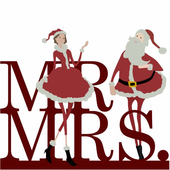 Mr & Mrs Claus Cake Topper Cutout (Front)