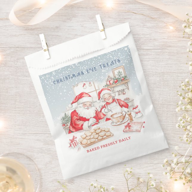 Mr & Mrs Claus Christmas Cookies  Favor Bag (Clipped)