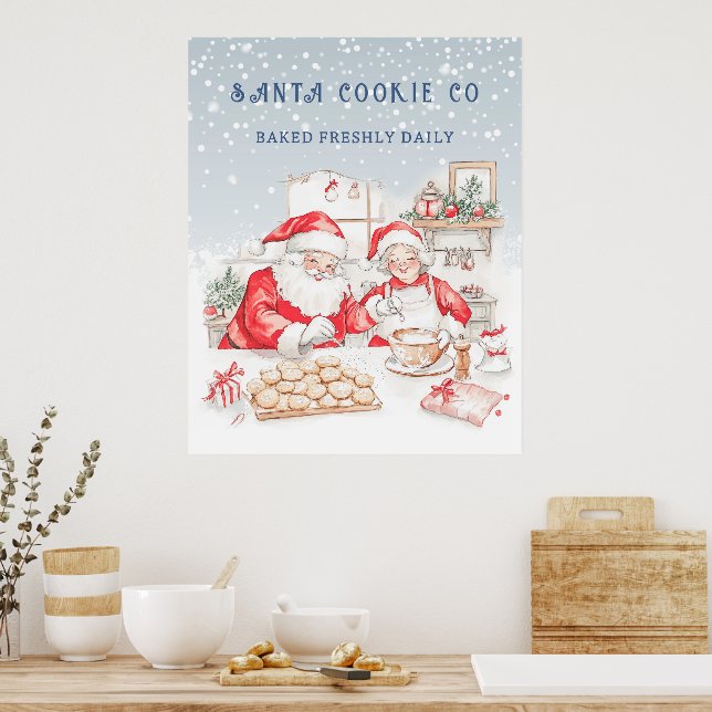 Mr & Mrs Claus Christmas Cookies  Poster (Kitchen)