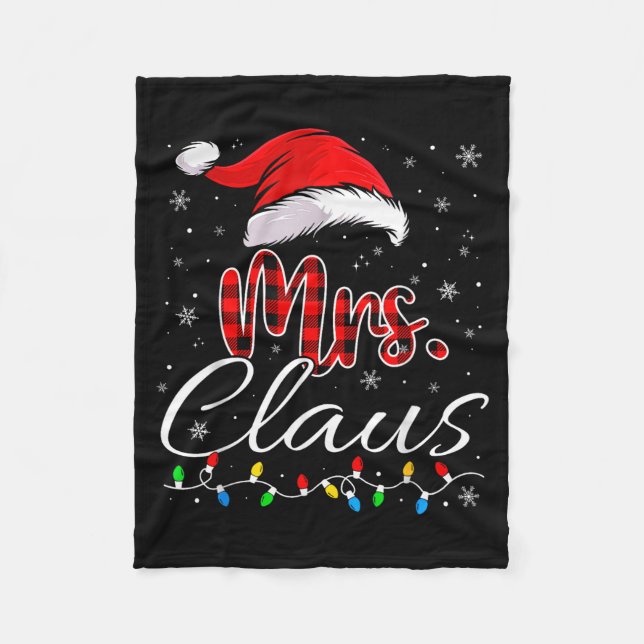 Mr Mrs Claus Christmas Couples Matching His And He Fleece Blanket (Front)