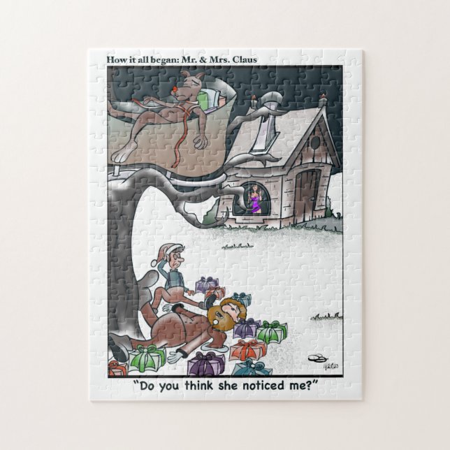Mr. & Mrs. Claus How it All Began Jigsaw Puzzle (Vertical)