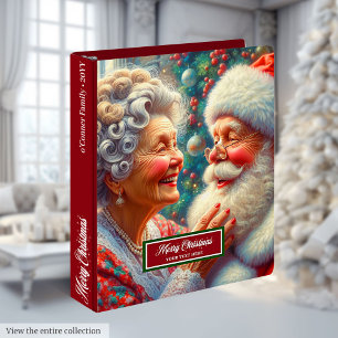 Mr & Mrs Claus Memory Album Christmas Gift 3 Ring Binder