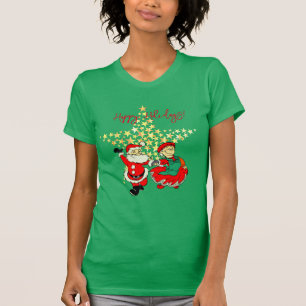 Mr &  Mrs Claus T-Shirt Christmas Green