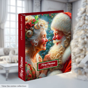 Mr & Mrs Claus Vintage Christmas Memory Album 3 Ring Binder