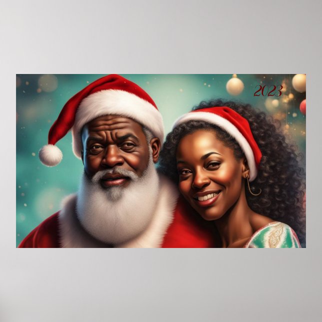 Mr. & Mrs. Claus Wall Poster (Front)