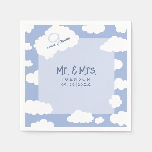 Mr  Mrs Cloud Nine 9 Cute Whimsical Wedding Party Napkins