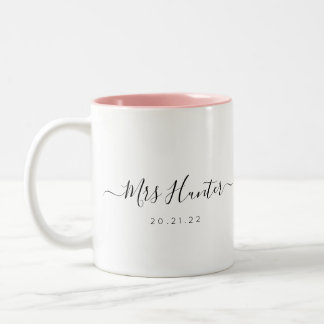 Mr & Mrs Coffee Mug - Pink Detailing