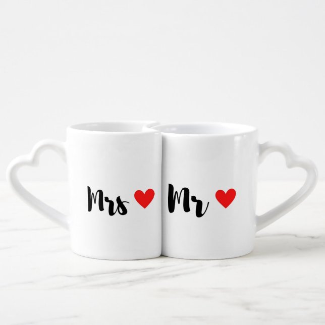 Mr. & Mrs. Couple Mugs - Perfect for Newlyweds (Back Nesting)