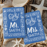 Mr Mrs Couple Seashells Honeymoon Personalized Passport Holder<br><div class="desc">Get ready for adventure with this awesome passport holder. Makes a great gift for a honeymoon travelers! Click "personalize" to edit the text. Add the couple's initials to the heart locket and the name too. Check my shop for Mr. and Mrs. options and more. Be sure to take a look...</div>