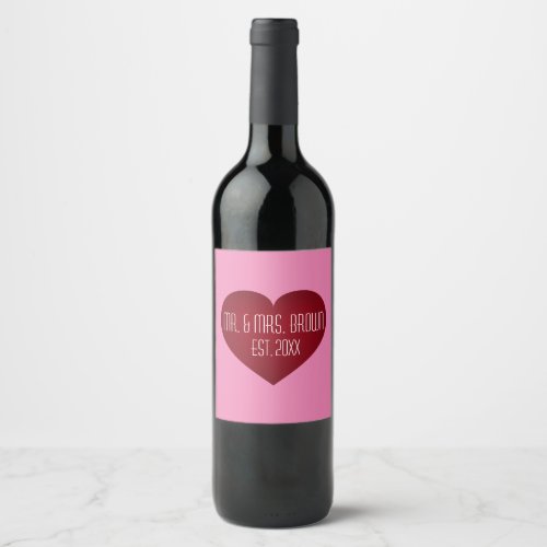 Mr  Mrs Crimson Heart Wine Label