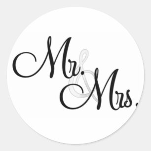 Mr & Mrs. Cupcake Toppers Classic Round Sticker