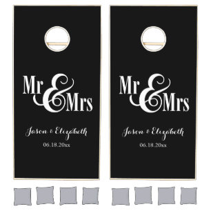 Mr & Mrs custom name & est date Cornhole Set