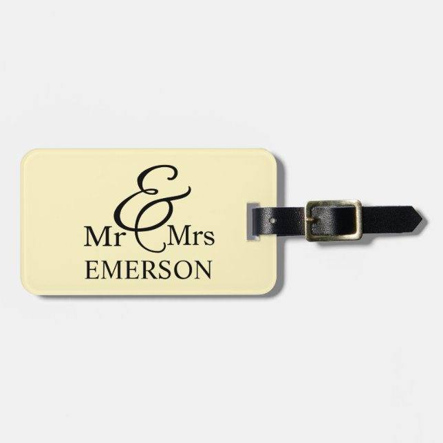 Mr & Mrs custom name Luggage Tag (Front Horizontal)