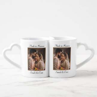 Mr. & Mrs. Custom Photo Bride Groom Personalized Coffee Mug Set