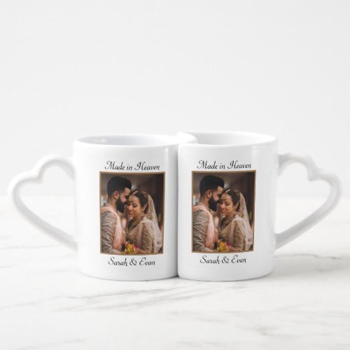 Mr  Mrs Custom Photo Bride Groom Personalized Coffee Mug Set