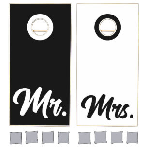 Mr. & Mrs. Custom Wedding Cornhole Wraps Set