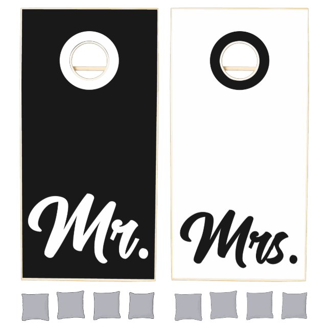 Mr. & Mrs. Custom Wedding Cornhole Wraps Set (Set)