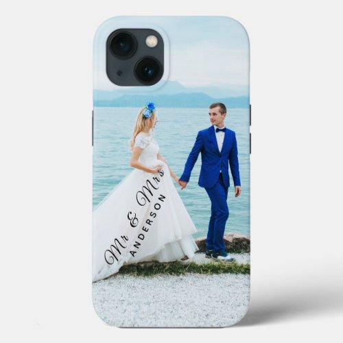 Mr  Mrs Custom Wedding Photo Apple X11121314  iPhone 13 Case