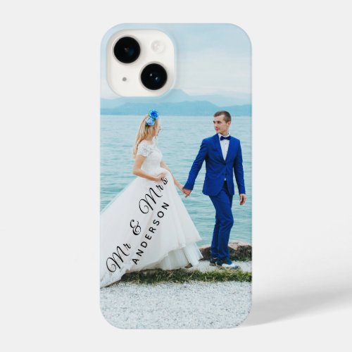 Mr  Mrs Custom Wedding Photo Apple X11121314  iPhone 14 Case