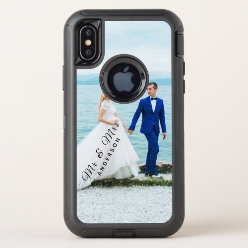 Mr  Mrs Custom Wedding Photo Apple X11121314  OtterBox Defender iPhone X Case