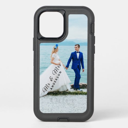 Mr  Mrs Custom Wedding Photo Apple X11121314  OtterBox Defender iPhone 12 Case