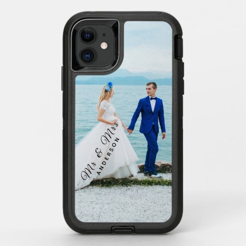 Mr  Mrs Custom Wedding Photo Apple X11121314  OtterBox Defender iPhone 11 Case