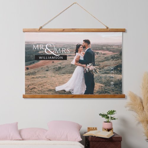 Mr  Mrs Custom Wedding Photo  Hanging Tapestry