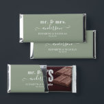 Mr. & Mrs. | Desert Cactus Green Wedding Favor Hershey Bar Favors<br><div class="desc">Featuring "Mr. & Mrs." and married last name in trendy typeface with your choice of personalization. These personalized chocolates are a great way to add a custom touch to your wedding or special event while staying right within your budget. This is an affordable yet fun way to add a little...</div>