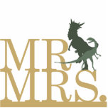 Mr & Mrs Dinosaur Cake Topper Cutout<br><div class="desc">Bring your love for dinosaurs,  paleontology,  or science to your wedding with the Mr and Mrs Dinosaur cake topper from Kustom By Kris. Contact me to have this cake topper customized with your wedding colors.</div>