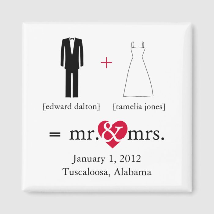 Mr & Mrs Do the Math Save the Date Magnet