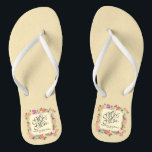 Mr & Mrs Elegant Floral Wedding Flip Flops<br><div class="desc">For further customization,  please click the "Customize" button and use our design tool to modify this template. If the options are available,  you may change text and image by simply clicking on "Edit/Remove Text or Image Here" and add your own.  Designed by Asmaarzq / Freepik</div>