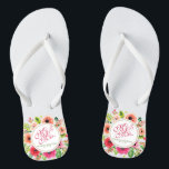 Mr & Mrs Elegant Floral Wedding Flip Flops<br><div class="desc">For further customization,  please click the "Customize" button and use our design tool to modify this template. If the options are available,  you may change text and image by simply clicking on "Edit/Remove Text or Image Here" and add your own. Designed by Freepik.</div>