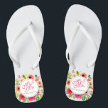Mr & Mrs Elegant Floral Wedding Flip Flops<br><div class="desc">For further customization,  please click the "Customize" button and use our design tool to modify this template. If the options are available,  you may change text and image by simply clicking on "Edit/Remove Text or Image Here" and add your own. Designed by Freepik.</div>