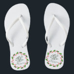 Mr. & Mrs. Elegant Floral Wedding Flip Flops<br><div class="desc">For further customization,  please click the "Customize" button and use our design tool to modify this template. If the options are available,  you may change text and image by simply clicking on "Edit/Remove Text or Image Here" and add your own. Thank you.</div>