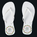 Mr. & Mrs. Elegant Floral Wedding Flip Flops<br><div class="desc">For further customization,  please click the "Customize" button and use our design tool to modify this template. If the options are available,  you may change text and image by simply clicking on "Edit/Remove Text or Image Here" and add your own. Thank you.</div>