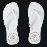 Mr. & Mrs. Elegant Floral Wedding Flip Flops<br><div class="desc">For further customization,  please click the "Customize" button and use our design tool to modify this template. If the options are available,  you may change text and image by simply clicking on "Edit/Remove Text or Image Here" and add your own. Designed by Freepik.</div>