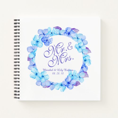 Mr  Mrs Elegant Floral Wedding  Guestbook Notebook