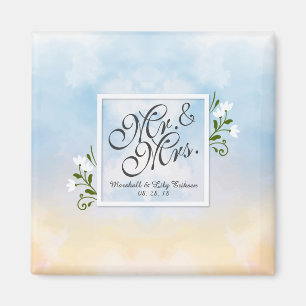 Mr. & Mrs. Elegant Frame Wedding   Magnet